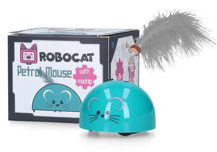 Robocat Interactive Cat Mouse Toy – Motion Sensor, Feather, Madnip Accessory, Pink