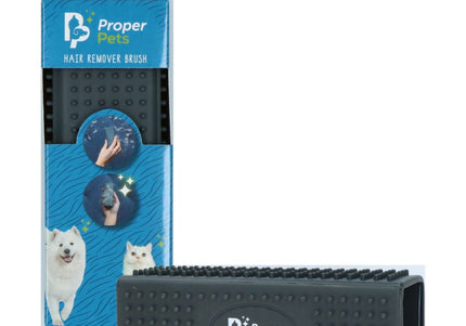 Proper Pets Hair Remover Brush – Four-Sided 12cm Rubber Tool, Versatile and Durable