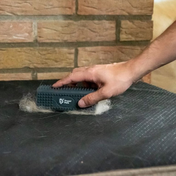 Proper Pets Hair Remover Brush – Four-Sided 12cm Rubber Tool, Versatile and Durable