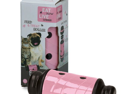 Eat Slow Live Longer Roller S 17cm – Red Interactive Treat Dispensing Toy, Durable Design