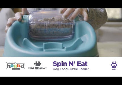 Nina Ottosson Dog Spin N' Eat Puzzle Bowl – Interactive Slow Feeder with Educational Design, Level 2