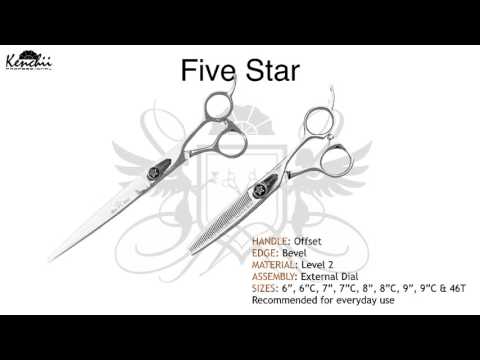 Kenchii Five Star Offset Curved Scissors – 6 Inch, Premium Stainless Steel, Ergonomic Design