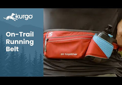 Kurgo On Trail Running Belt – Adjustable Waist Belt with Water Bottle and Accessory Pocket