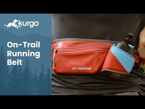 Kurgo On Trail Running Belt – Adjustable Waist Belt with Water Bottle and Accessory Pocket
