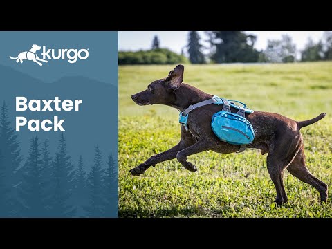 Kurgo Big Baxter Backpack 7.5L Blue – Adjustable Saddlebags, Durable Design for Large Breeds