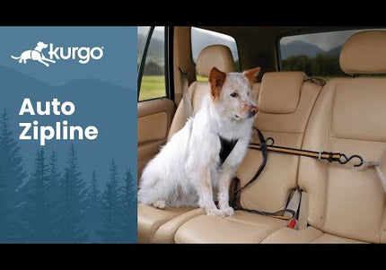 Kurgo Auto Zip Line – Adjustable Car Restraint System with Secure Harness Attachment