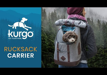 Kurgo Rucksack Pet Carrier Backpack – Gray, Ergonomic Design with Ventilated Panels