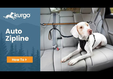 Kurgo Auto Zip Line – Adjustable Car Restraint System with Secure Harness Attachment