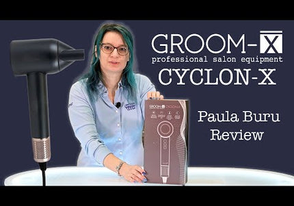 Groom-X Cyclon-X 1600W Hand Dryer – Hand-Held Grooming Dryer with LED Display, Powerful Airflow