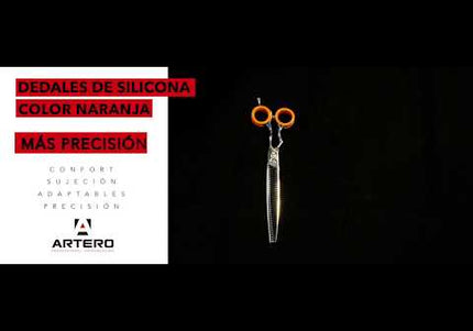 Artero Silicone Finger Rings Set – 6 Interchangeable Orange Scissor Inserts, Comfortable Grip