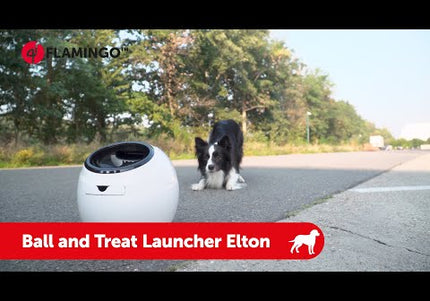 Flamingo Elton Ball and Treat Launcher – Automatic Interactive Play Device, Durable Design