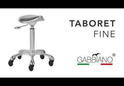 Gabbiano Fine Gold Roll Speed Grooming Stool – Contoured Leather Seat, Smooth Rolling Wheels