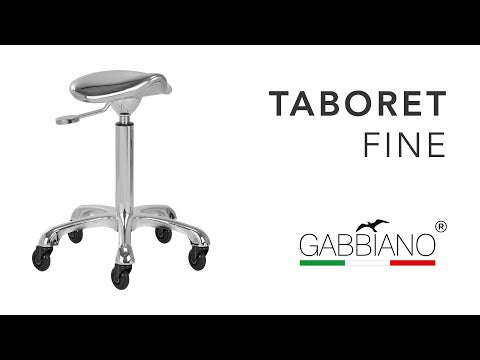 Gabbiano Fine Silver Roll Speed Grooming Stool – Contoured Leather Seat, Smooth Rolling Wheels