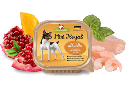 GranataPet Mini Royal Chicken and Prawns Wet Food – Grain-Free, Small Breed Recipe, 11x150g
