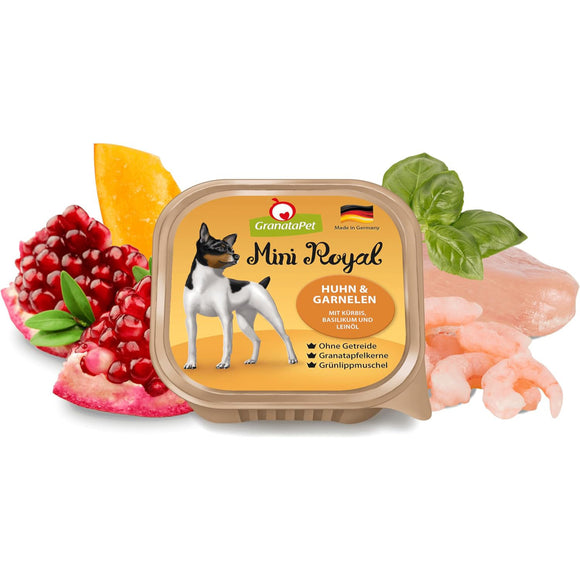 GranataPet Mini Royal Chicken and Prawns Wet Food – Grain-Free, Small Breed Recipe, 11x150g