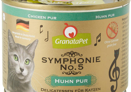 GranataPet Symphonie No. 5 High-Meat Cat Food – Chicken Recipe, 6 x 200g Cans