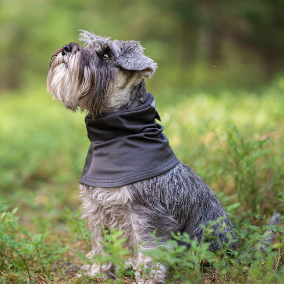 Huppu Pomppa Graphite Scarf – Soft Gray Fleece Neck Warmer, XS Size, Lightweight Comfort