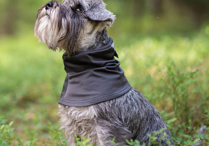 Huppu Pomppa Graphite Scarf – Soft Gray Fleece Neck Warmer, XS Size, Lightweight Comfort