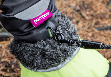 Huppu Pomppa Graphite Scarf – Soft Gray Fleece Neck Warmer, XS Size, Lightweight Comfort