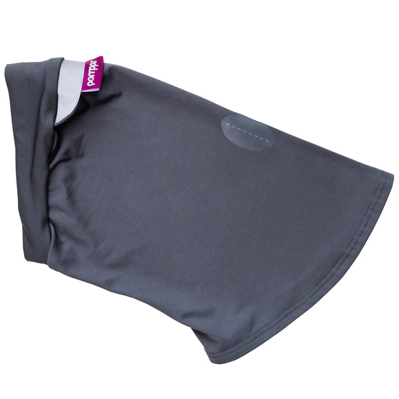 Huppu Pomppa Graphite Scarf – Soft Gray Fleece Neck Warmer, XS Size, Lightweight Comfort