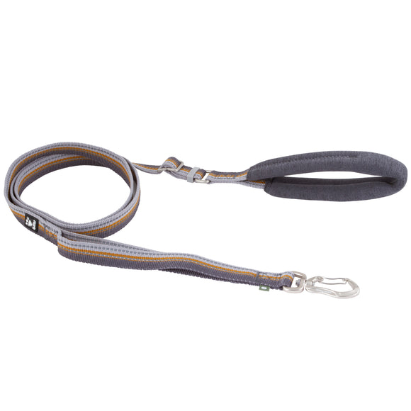 Hurtta Adjustable Leash Eco Blackberry – Padded Handle, Gray and Honey, Lightweight Design