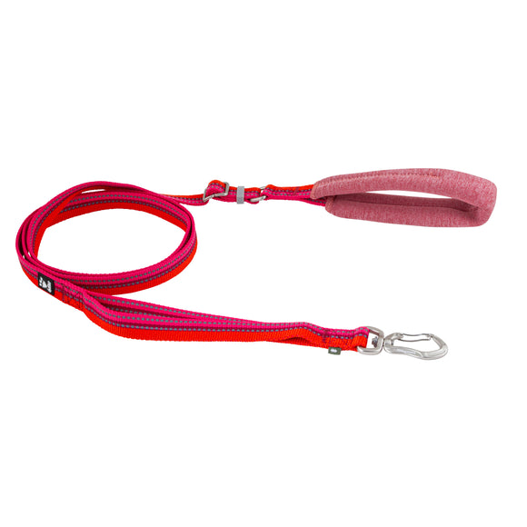 Hurtta Adjustable Leash Eco Rosehip – Padded Handle, Pink and Orange, Durable Design