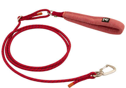 Hurtta Adjustable Rope Leash Eco Beetroot – 8mm Soft-Handled, Durable Adjustable Lead in Raspberry
