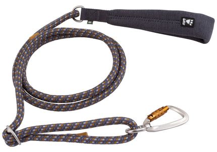 Hurtta Adjustable Rope Leash Eco Blackberry – Soft Handle, Gray and Honey, 11mm Durable Design