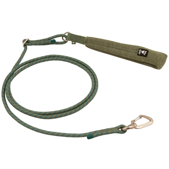 Hurtta Adjustable Rope Leash Eco Hedge – Soft Grip, Durable Green 11mm Lead with Adjustable Length
