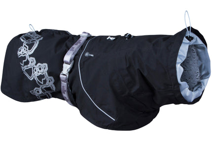 Hurtta Drizzle Coat Raven – Waterproof Dog Raincoat with Heat-Retaining Lining, Size 65