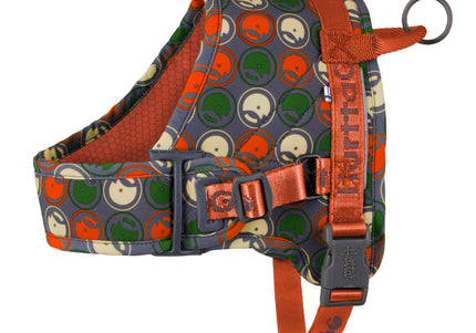 Hurtta Go Harness Sunset Red 80-100cm – Comfortable Adjustable Harness with Handle for Long Walks