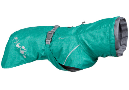 Hurtta Monsoon Coat II Eco Peacock – Turquoise Waterproof Dog Raincoat, Size 60, Lightweight Design