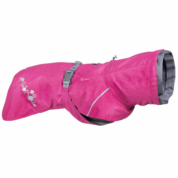 Hurtta Monsoon Coat II Eco Ruby – Waterproof Pink Raincoat, Breathable Fabric, Size 50