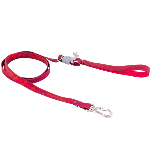 Hurtta Mudventure Adjustable Waterproof Leash Beetroot 120–180cm – Durable 20mm Design