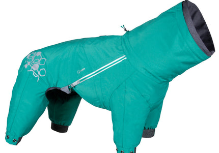 Hurtta Mudventure Overall Eco Peacock – Waterproof Lightweight Raincoat, Breathable Fabric, Size 35S