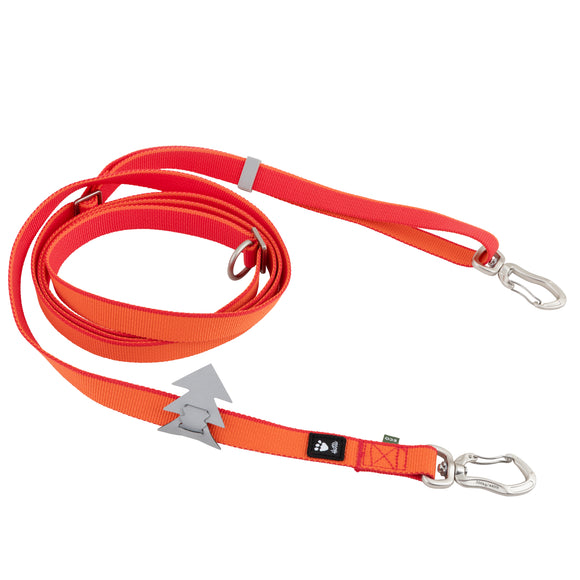 Hurtta Multilong Leash II – Adjustable Removable Dog Leash, Durable Nylon, Raspberry Color