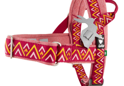 Hurtta Razzle-Dazzle H-Harness Beetroot – Adjustable Lightweight Harness, 80–100cm, Reflective Trim