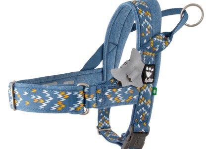 Hurtta Razzle-Dazzle H-Harness Bilberry – Adjustable Norwegian Harness, 55–65cm, Lightweight and Comfortable Design
