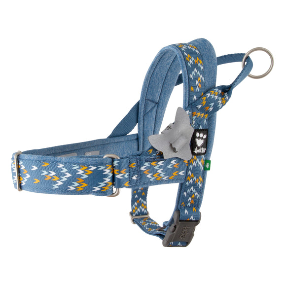 Hurtta Razzle-Dazzle H-Harness Bilberry – Adjustable Norwegian Harness, 55–65cm, Lightweight and Comfortable Design