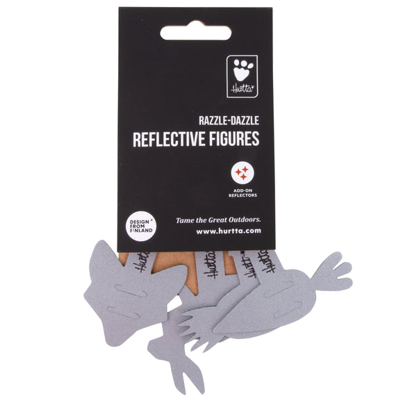 Hurtta Razzle-Dazzle Reflective Figures – Set of Clip-On Safety Reflectors for Collars, Leashes, Harnesses