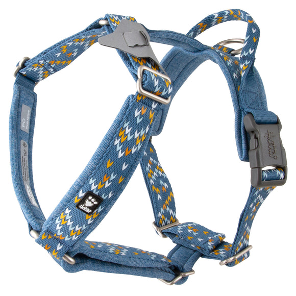 Hurtta Razzle-Dazzle Y-Harness Bilberry – Adjustable Padded Guard Harness, 80–100cm, Durable Design