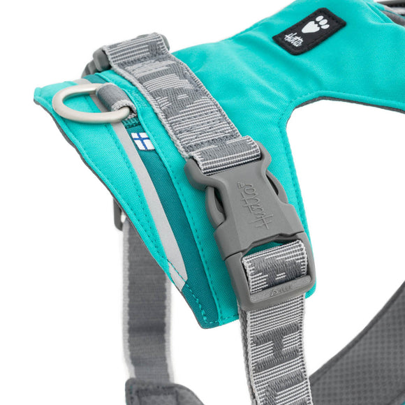 Hurtta Rover Harness Peacock – Adjustable Turquoise Harness, Medium to Large Size, Durable Design