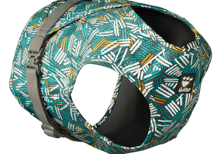 Hurtta Safety Wrap Eco Reflective Vest – High-Visibility Adjustable Design, Peacock, 55-65cm