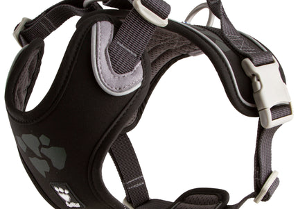 Hurtta Weekend Warrior Harness Raven – Adjustable 80-100cm, Durable Comfort Design for Active Pets