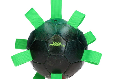 Dog Comets Hypernova Soccer Ball 15cm – Durable Orange Ball with Handles and Pump Included