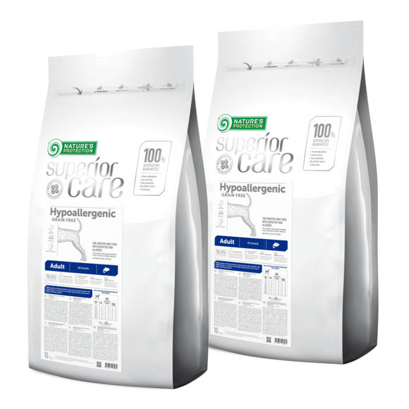 Nature's Protection Superior Care Hypoallergenic Adult Salmon Dog Food – 2x10kg, Premium Formula