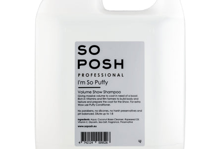 So Posh I'm So Puffy Shampoo – Professional Volumizing Formula, Concentrate 1:8, 4L Bottle