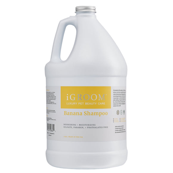 iGroom Banana Shampoo Concentrate 3.8L – Nourishing Moisturizing Formula, Dilutes 1:8