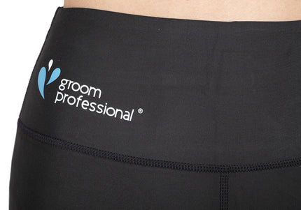 Groom Professional Black Logo Leggings – XL Size, Comfortable Stretch Fabric with Branded Design