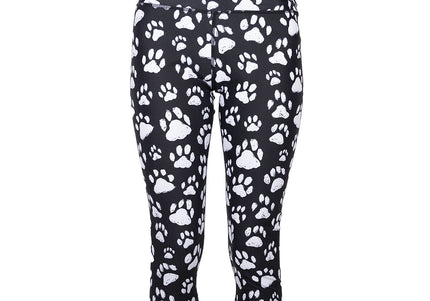 Groom Professional Paw Print Capri Grooming Leggings – Short, Comfortable XS Size